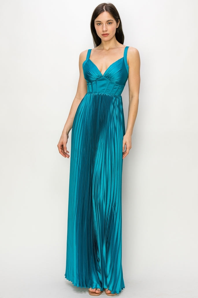 Vestido corset plisado