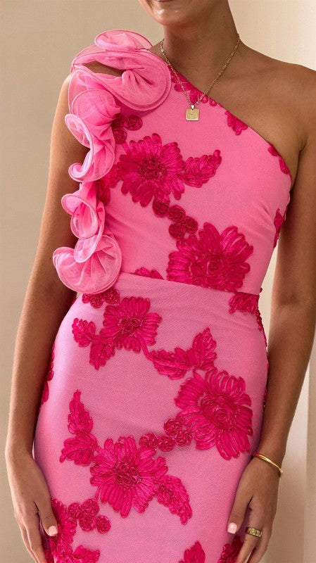 Vestido flores bordadas