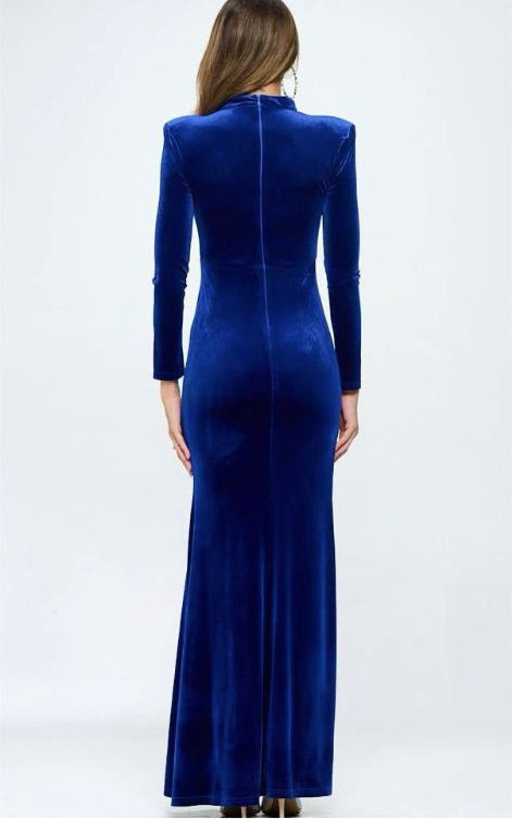Vestido velvet manga larga