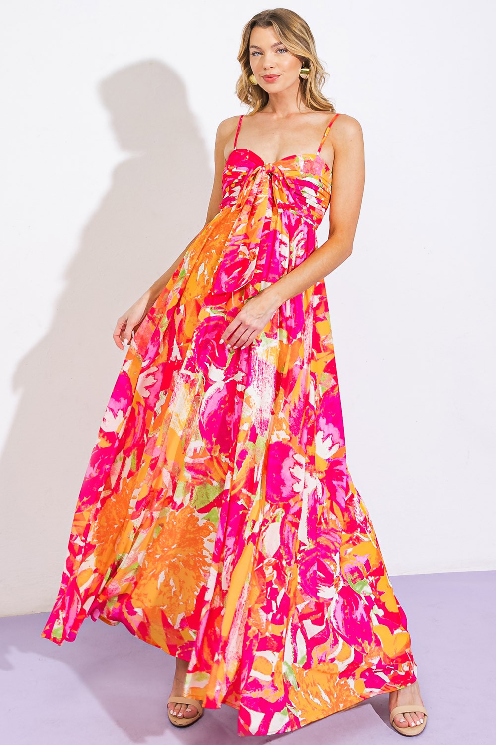 Vestido maxi estampado