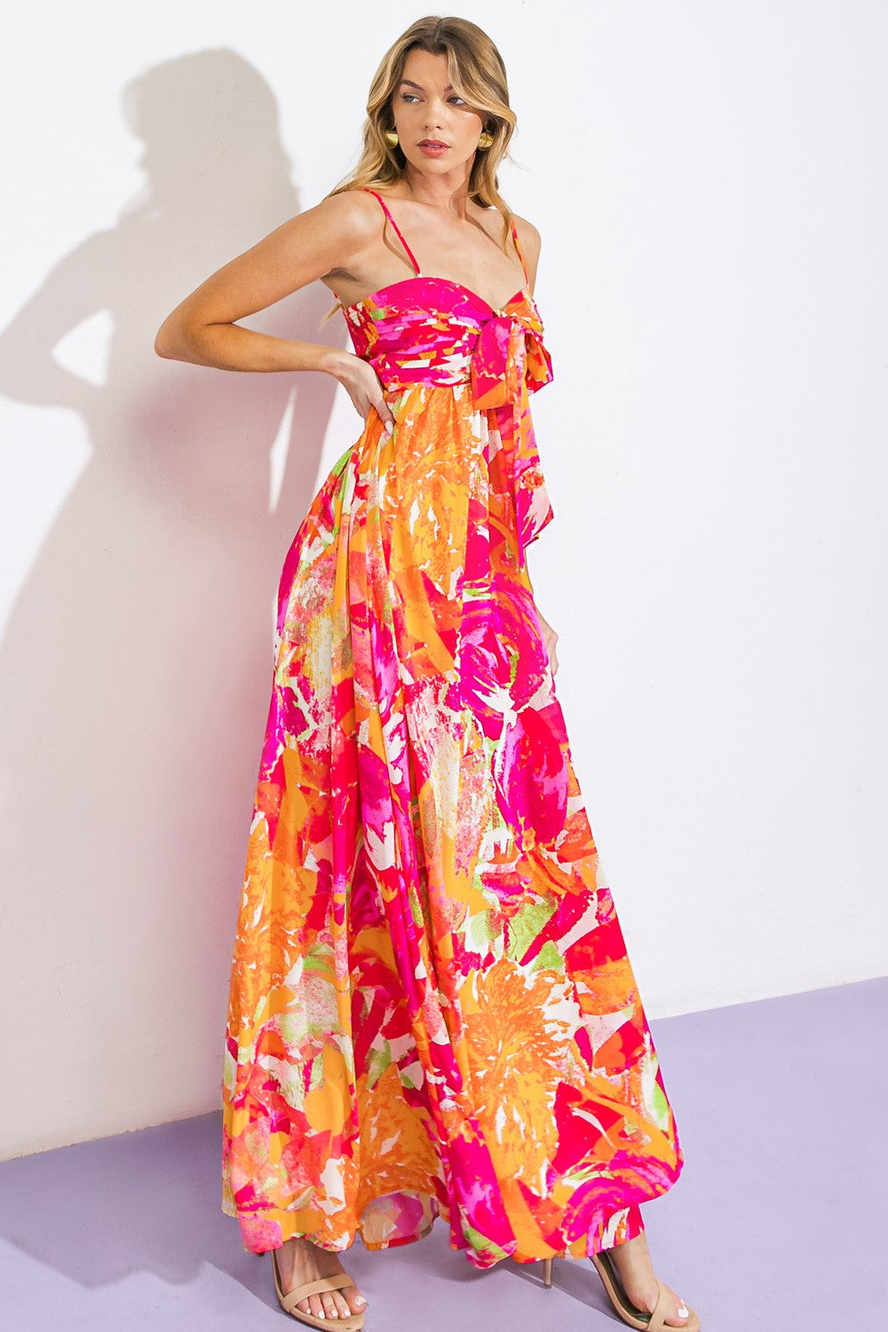 Vestido maxi estampado