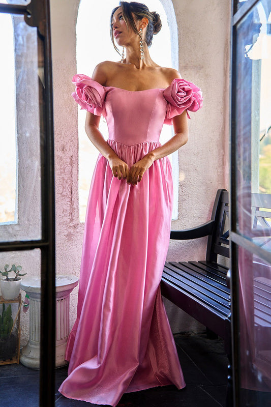 Vestido mangas de flores