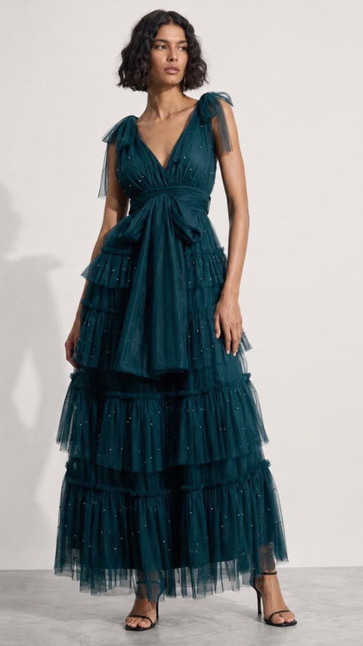 Vestido tul con perlas