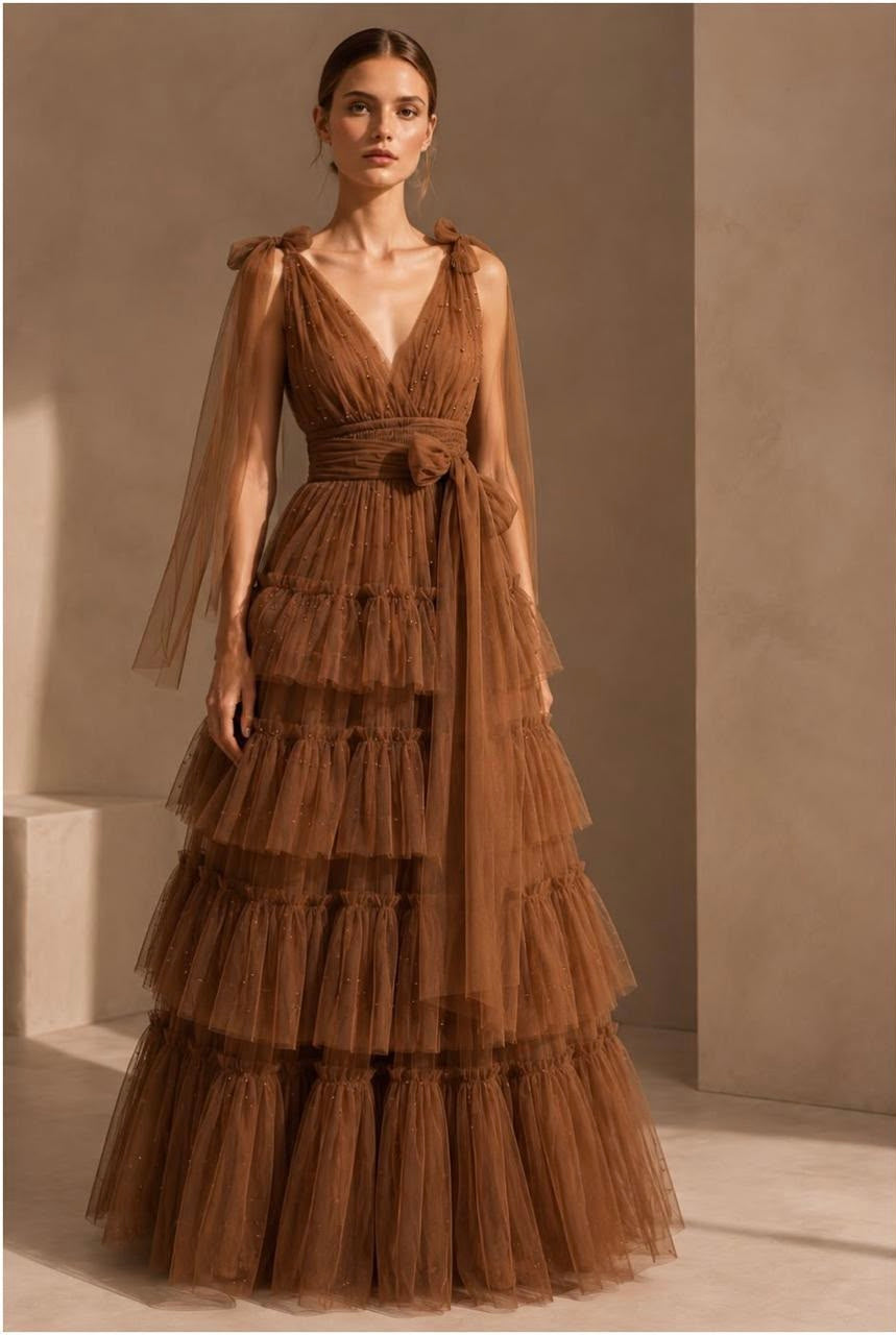 Vestido tul con perlas