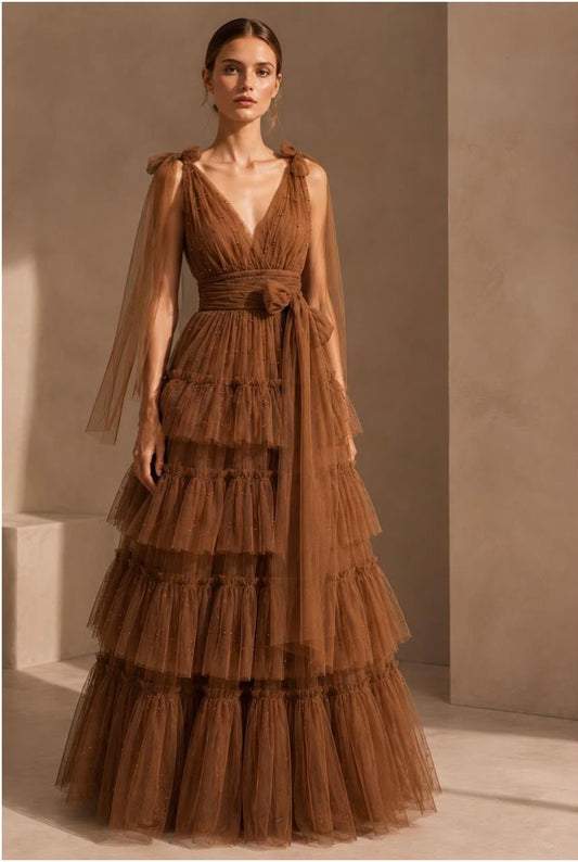 Vestido tul con perlas