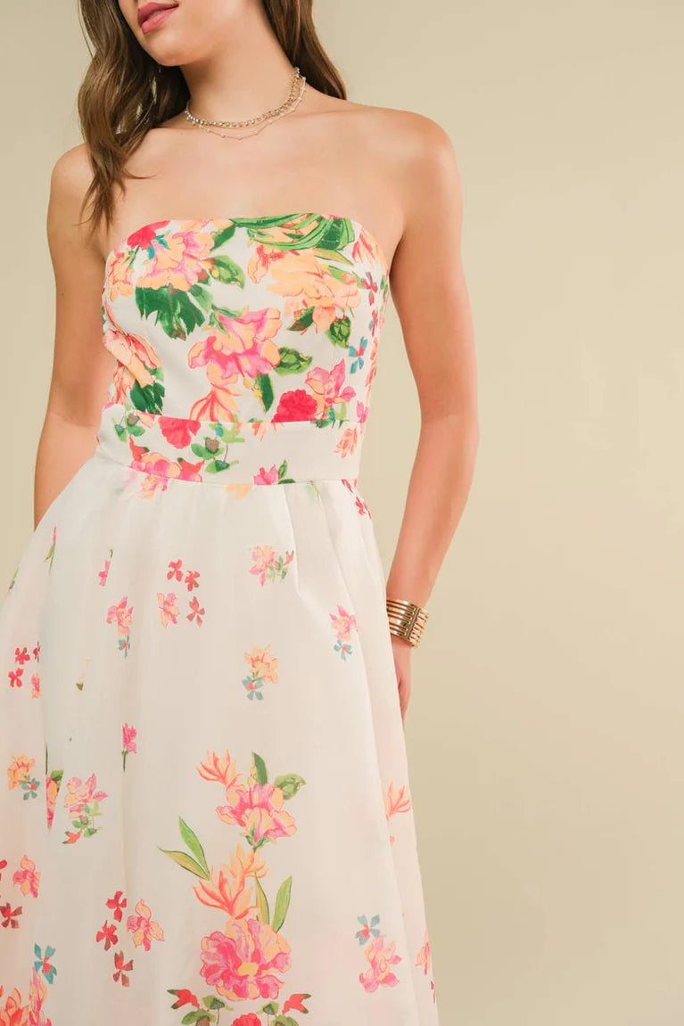 Vestido strapless