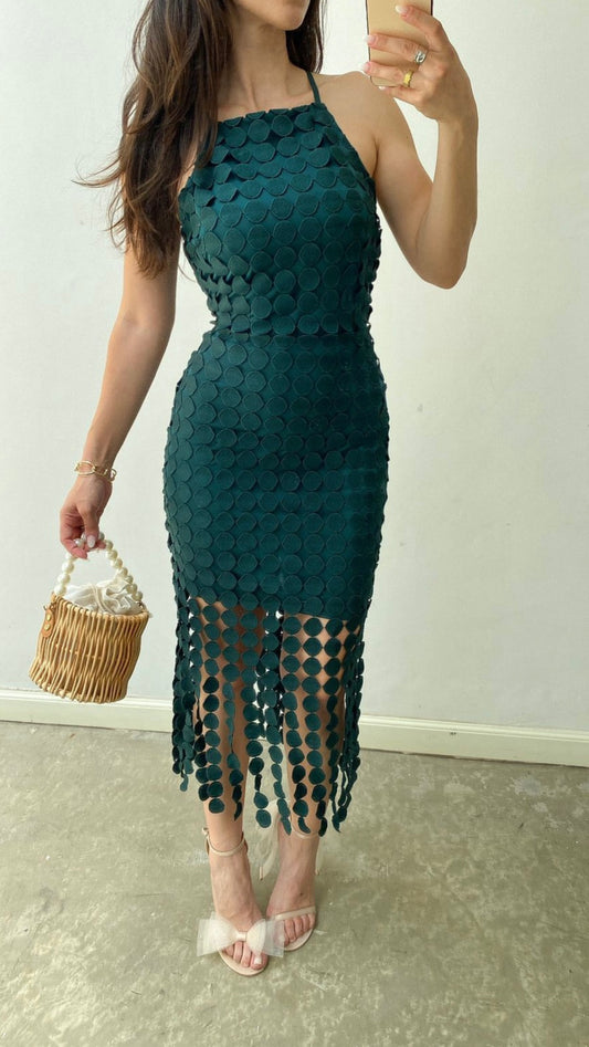 Vestido encaje halter