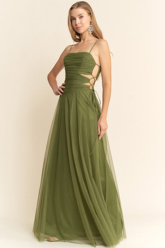 Vestido cutout tiras