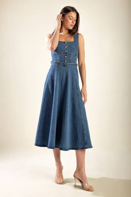 Vestido midi denim