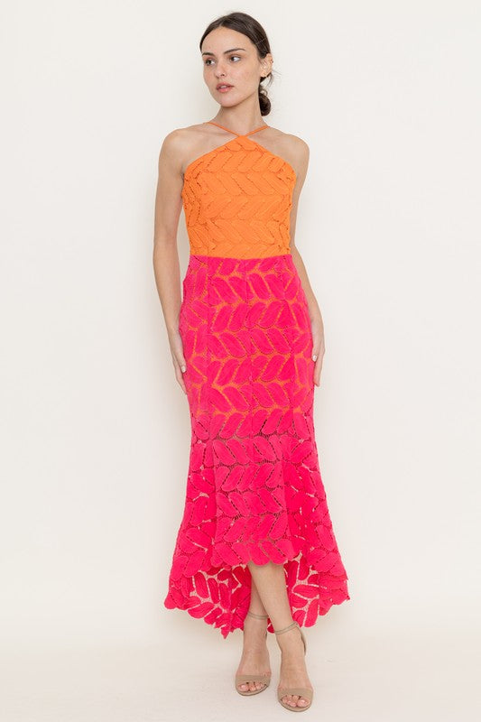 Vestido colorblock