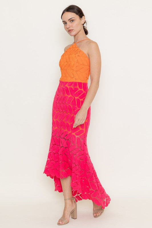 Vestido colorblock