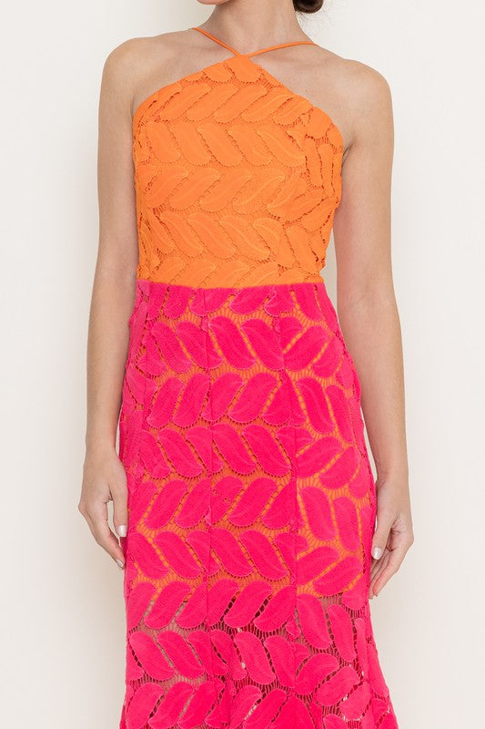 Vestido colorblock