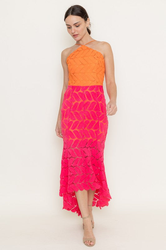 Vestido colorblock