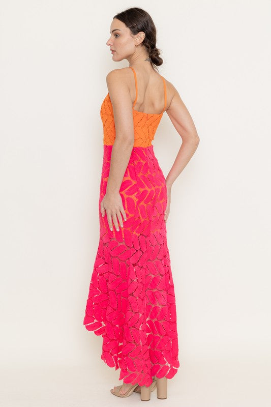 Vestido colorblock