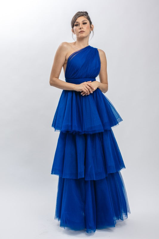 Vestido un hombro tul