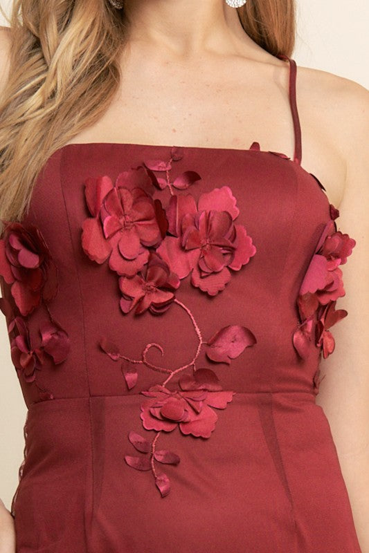 Vestido flores 3D