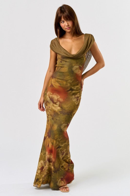 Vestido mesh floreado