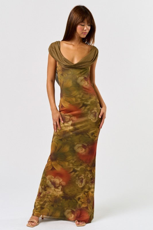 Vestido mesh floreado