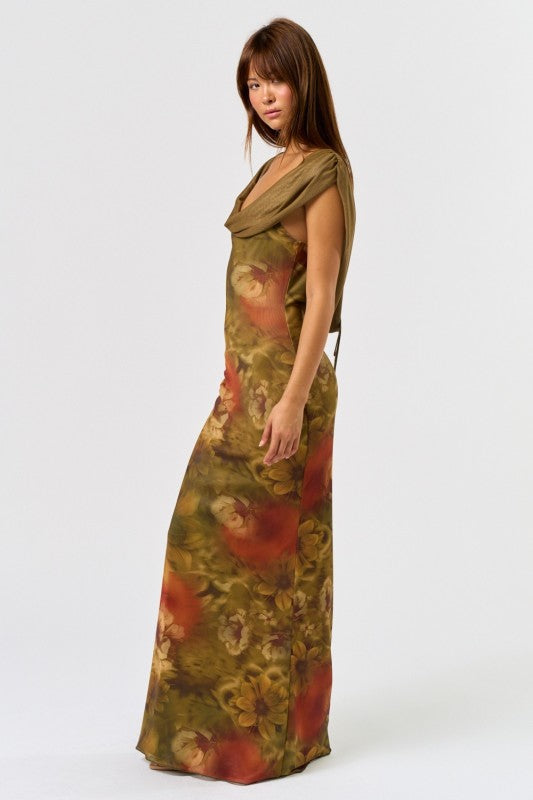 Vestido mesh floreado