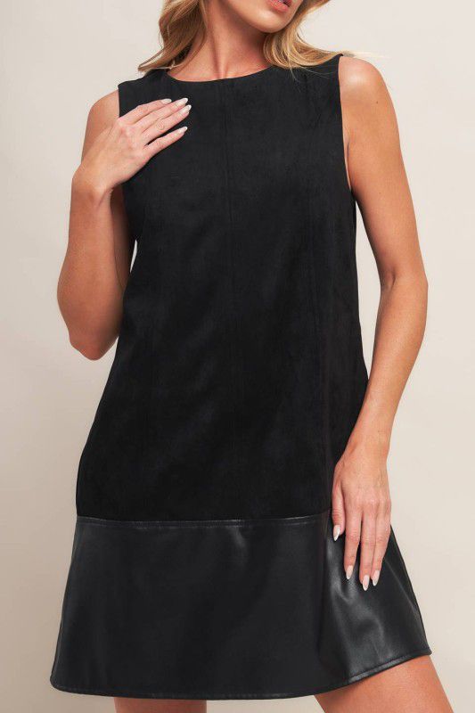 Vestido franja vinipiel