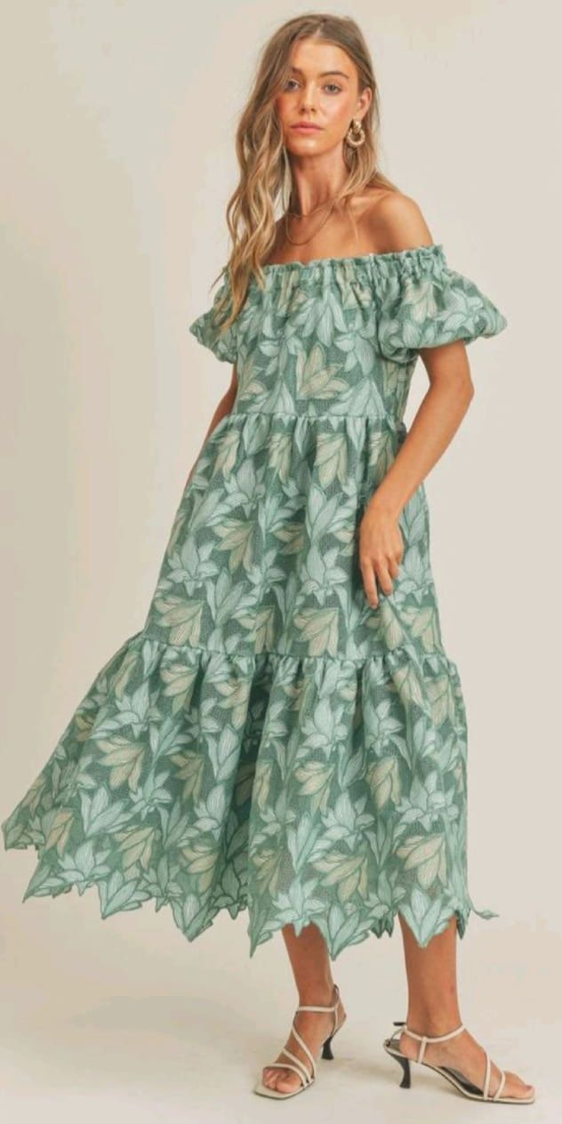 Vestido encaje midi